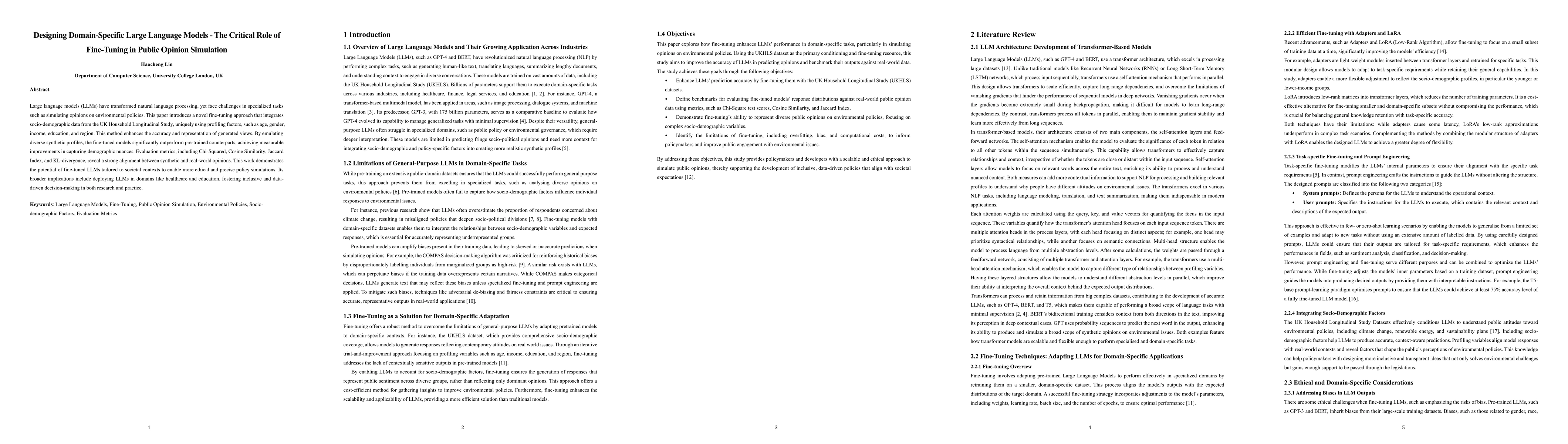 Thumbnail for Designing Domain-Specific Large Language Models: The Critical Role of
  Fine-Tuning in Public Opinion Simulation