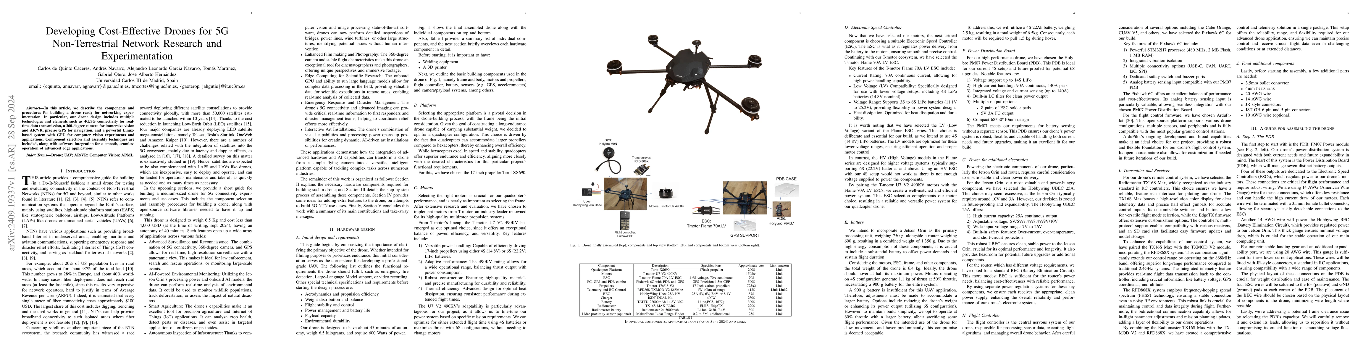 Thumbnail for Developing Cost-Effective Drones for 5G Non-Terrestrial Network Research
  and Experimentation