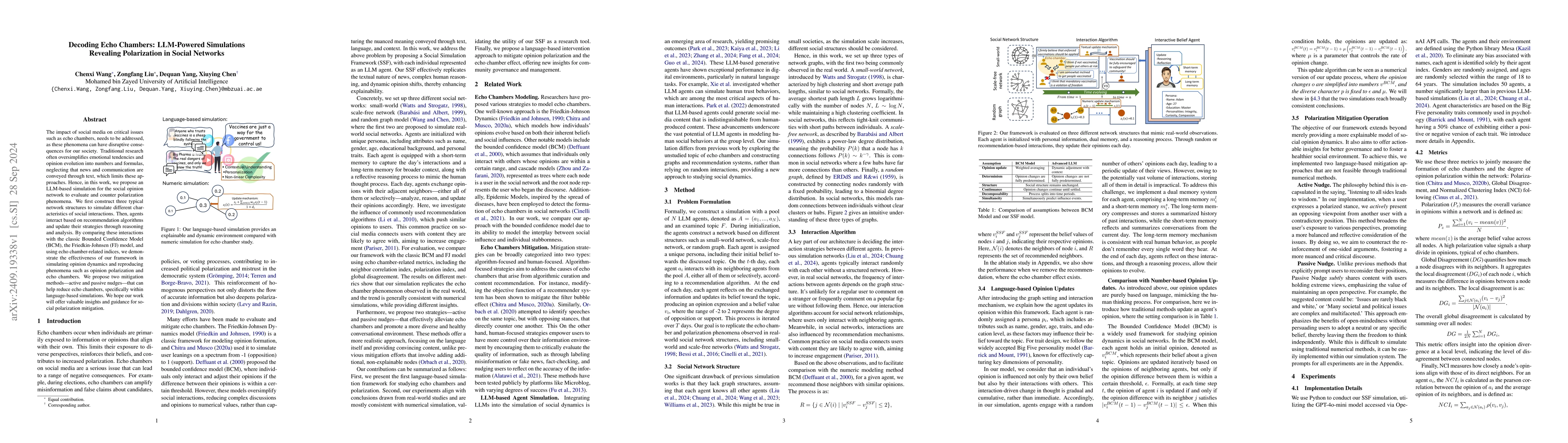 Thumbnail for Decoding Echo Chambers: LLM-Powered Simulations Revealing Polarization
  in Social Networks