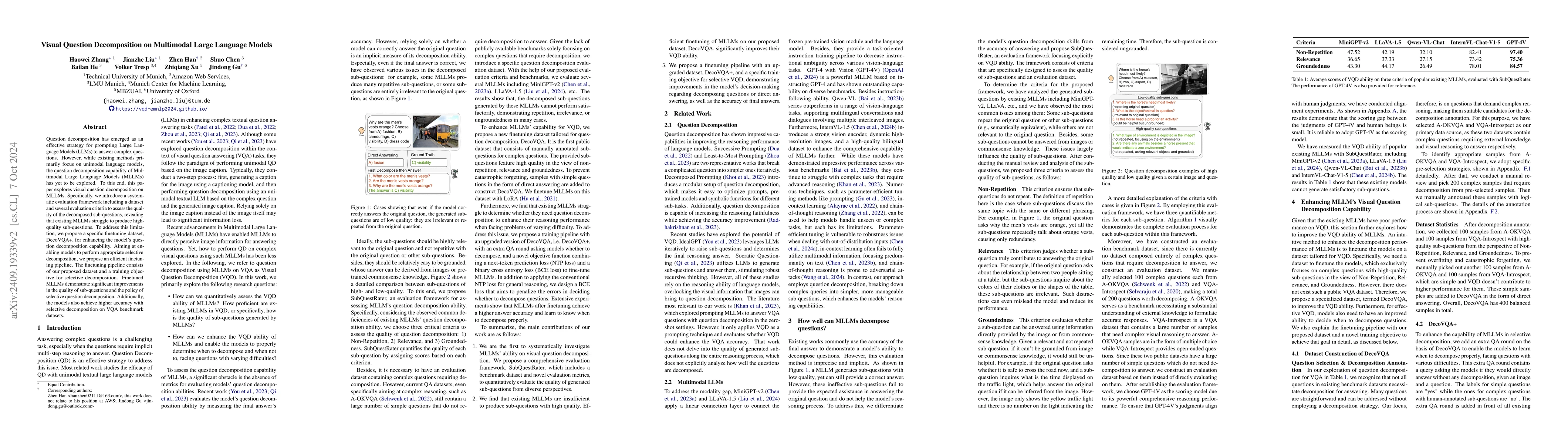 Thumbnail for Visual Question Decomposition on Multimodal Large Language Models