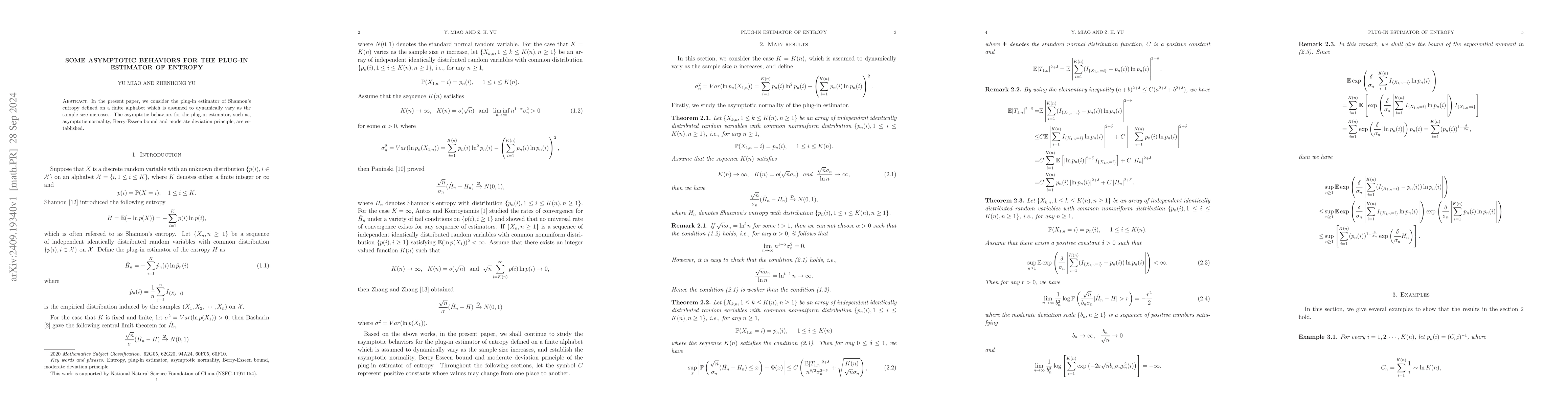 Thumbnail for Some asymptotic behaviors for the plug-in estimator of entropy