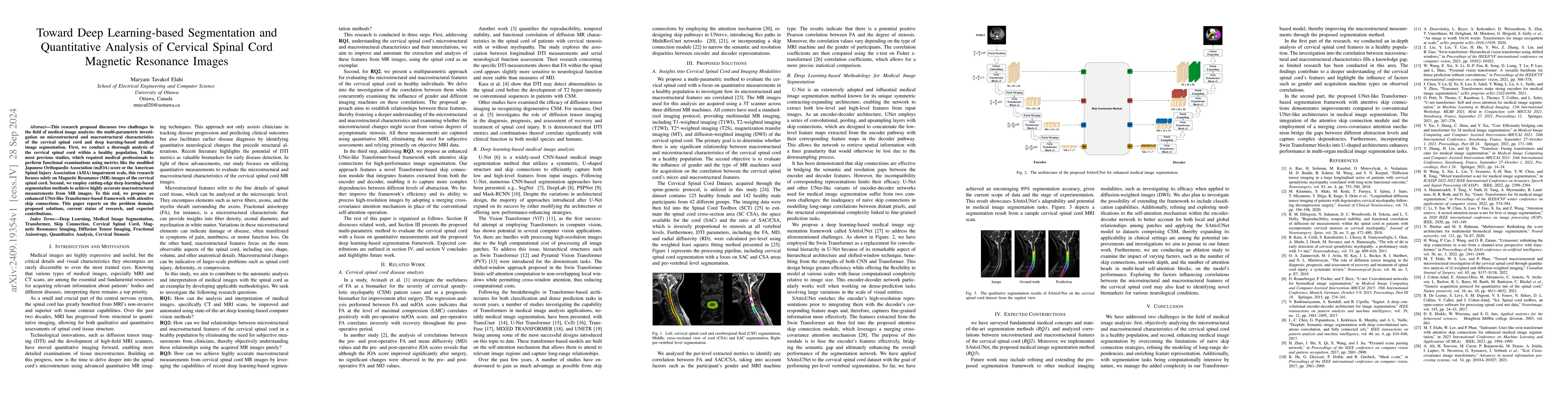 Thumbnail for Toward Deep Learning-based Segmentation and Quantitative Analysis of
  Cervical Spinal Cord Magnetic Resonance Images