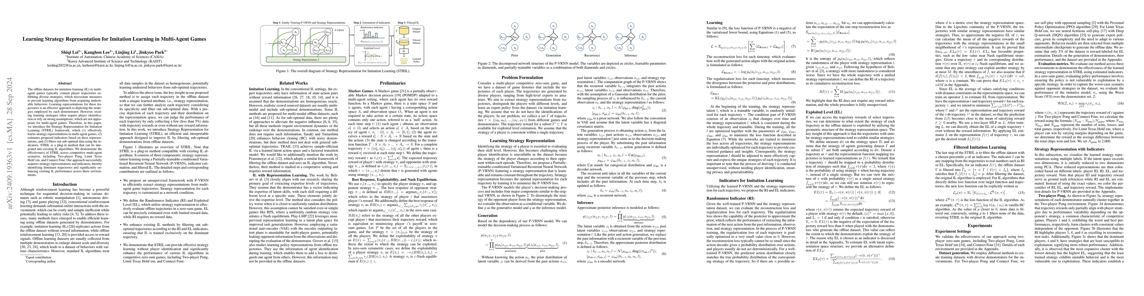 Thumbnail for Learning Strategy Representation for Imitation Learning in Multi-Agent
  Games