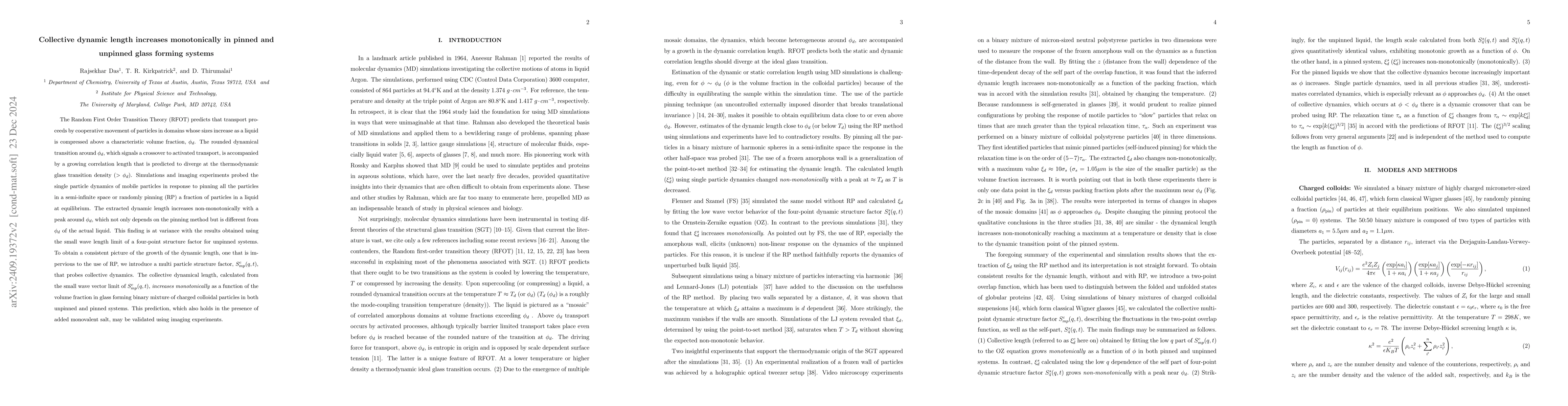 Thumbnail for Collective dynamic length increases monotonically in pinned and unpinned
  glass forming systems