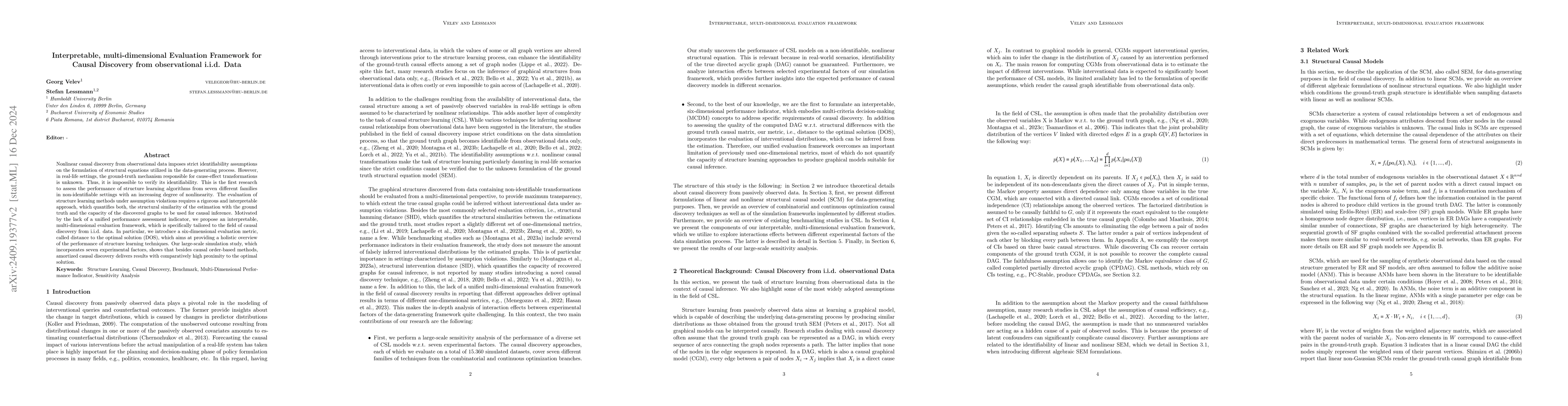 Thumbnail for How much do we really know about Structure Learning from i.i.d. Data?
  Interpretable, multi-dimensional Performance Indicator for Causal Discovery