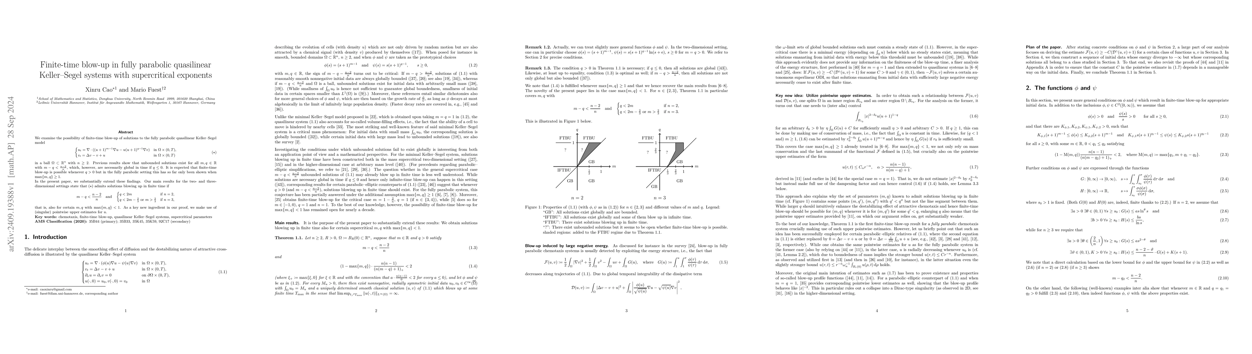Thumbnail for Finite-time blow-up in fully parabolic quasilinear Keller-Segel systems
  with supercritical exponents