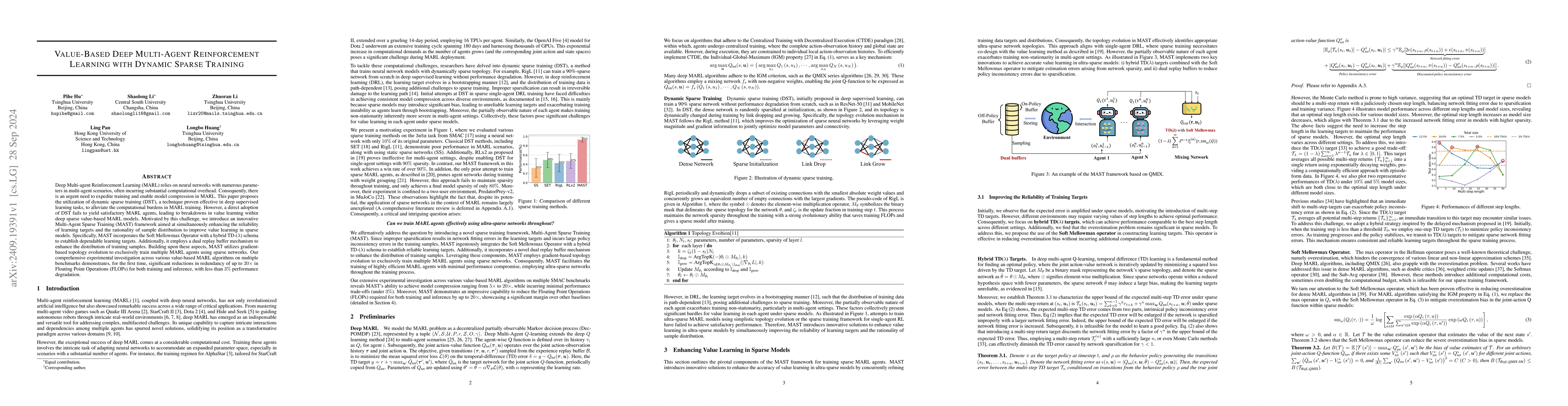 Thumbnail for Value-Based Deep Multi-Agent Reinforcement Learning with Dynamic Sparse
  Training