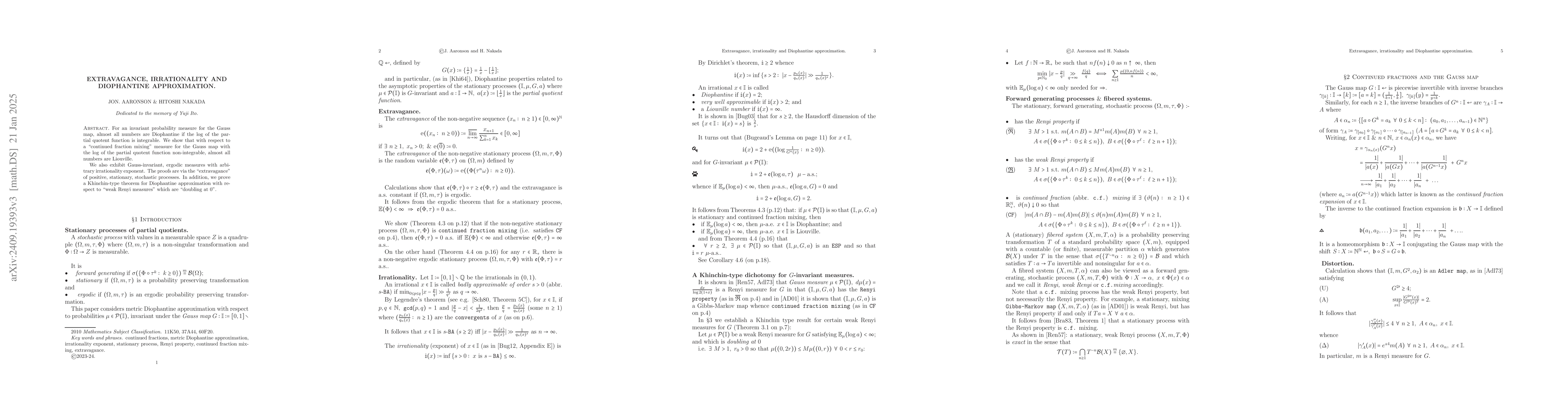 Thumbnail for Extravagance, irrationality and Diophantine approximation