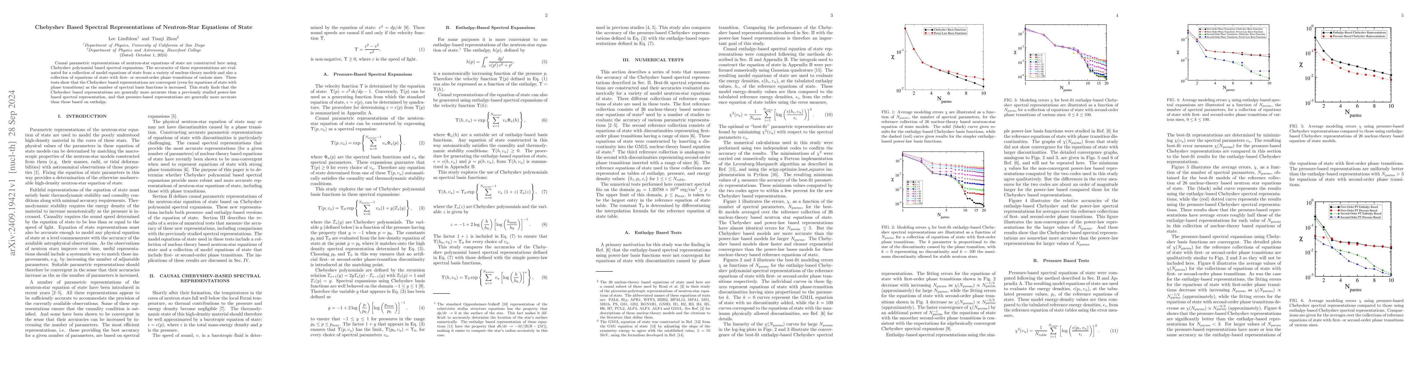 Thumbnail for Chebyshev Based Spectral Representations of Neutron-Star Equations of
  State
