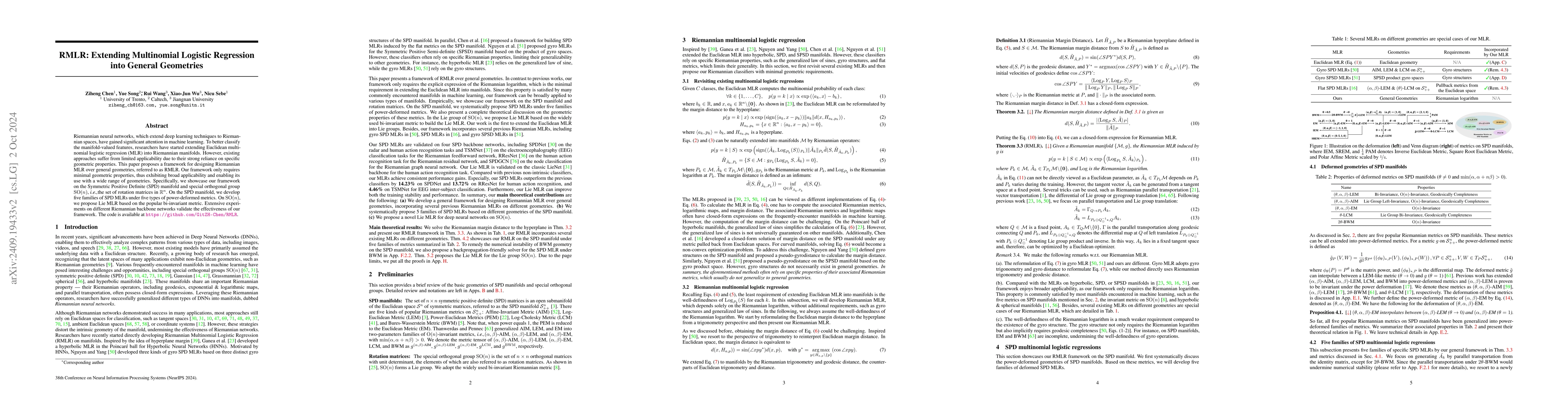 Thumbnail for RMLR: Extending Multinomial Logistic Regression into General Geometries