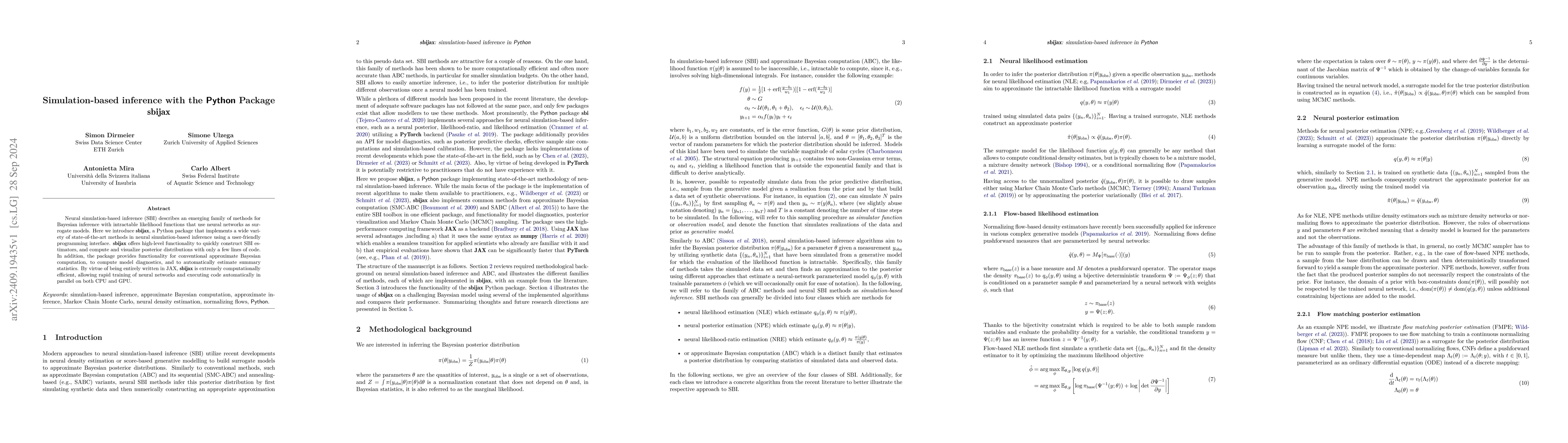 Thumbnail for Simulation-based inference with the Python Package sbijax