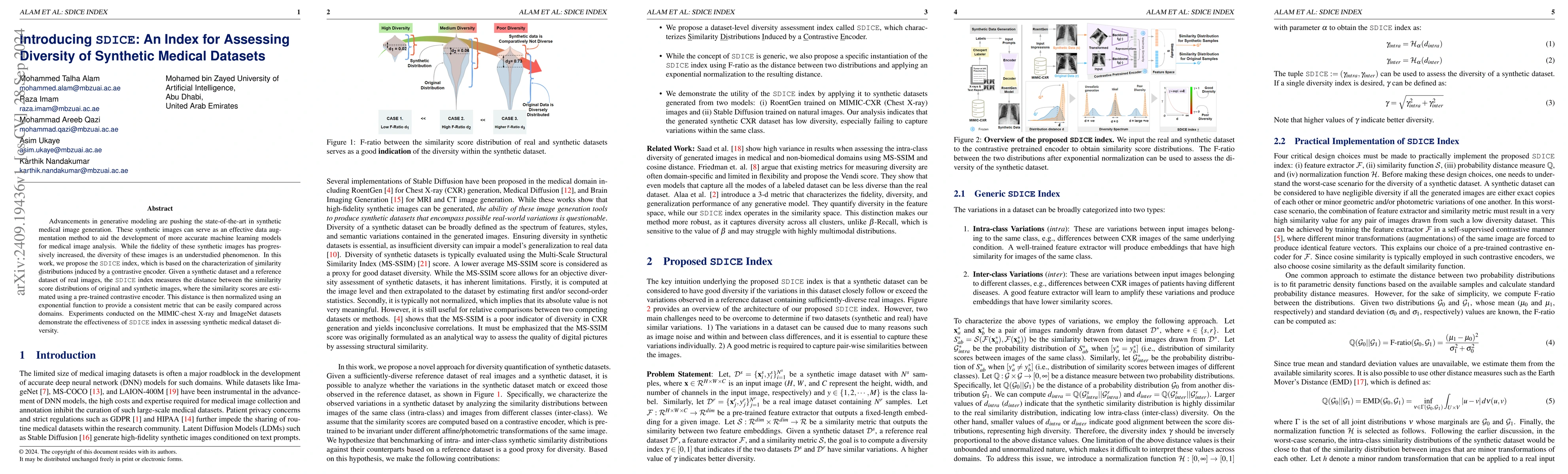 Thumbnail for Introducing SDICE: An Index for Assessing Diversity of Synthetic Medical
  Datasets