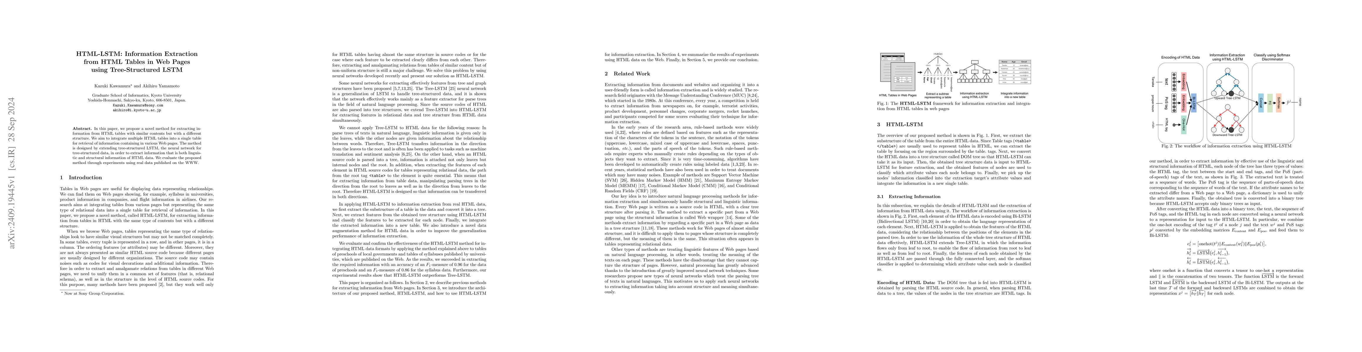 Thumbnail for HTML-LSTM: Information Extraction from HTML Tables in Web Pages using
  Tree-Structured LSTM