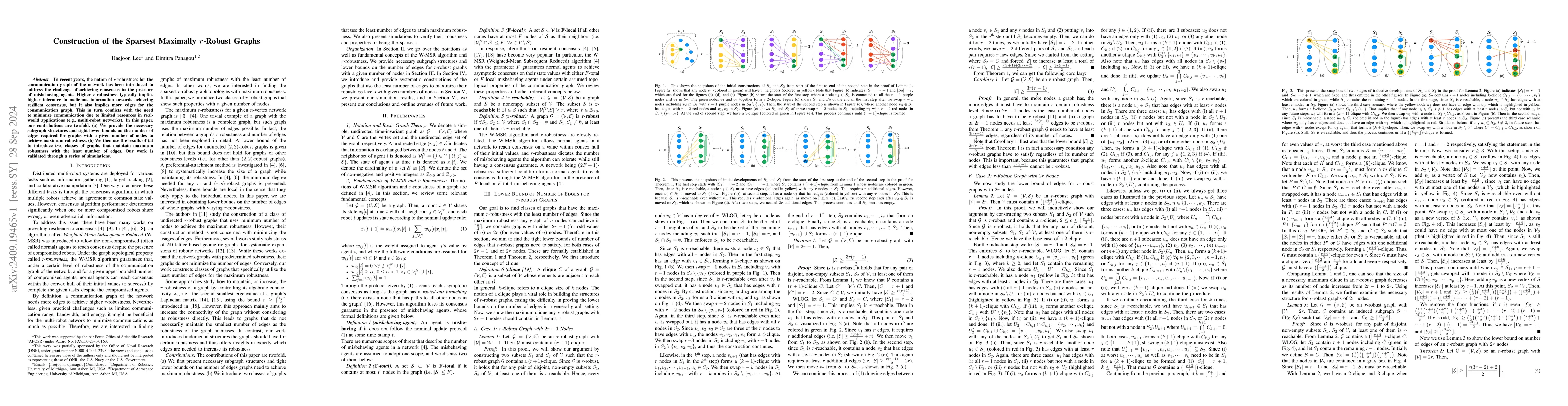 Thumbnail for Construction of the Sparsest Maximally $r$-Robust Graphs