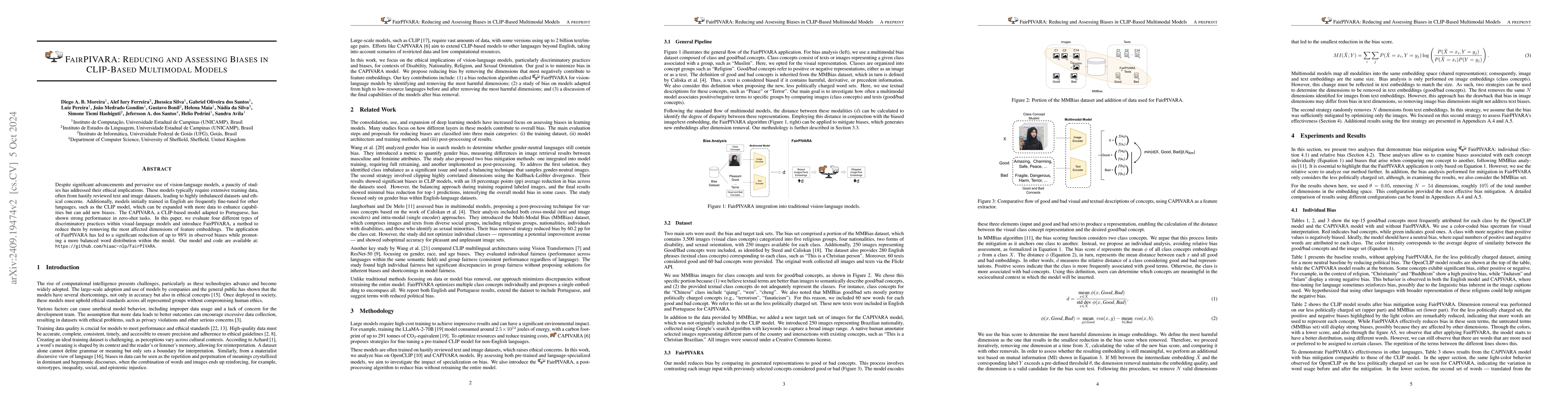 Thumbnail for FairPIVARA: Reducing and Assessing Biases in CLIP-Based Multimodal
  Models