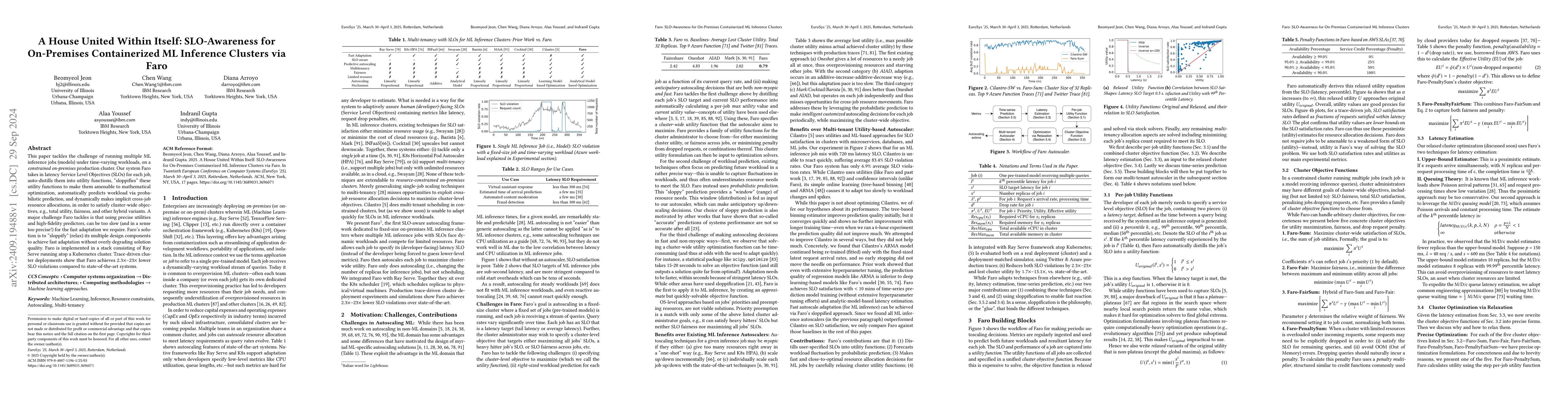 Thumbnail for A House United Within Itself: SLO-Awareness for On-Premises
  Containerized ML Inference Clusters via Faro