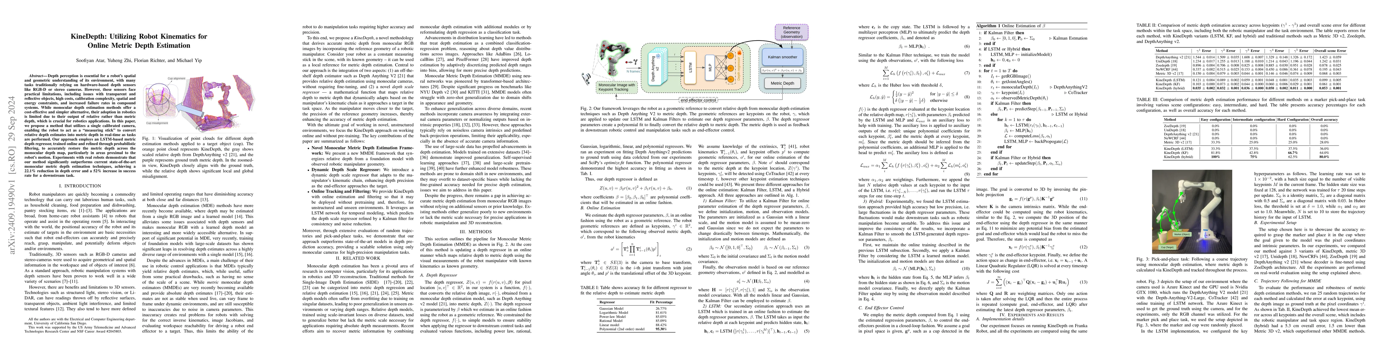Thumbnail for KineDepth: Utilizing Robot Kinematics for Online Metric Depth Estimation