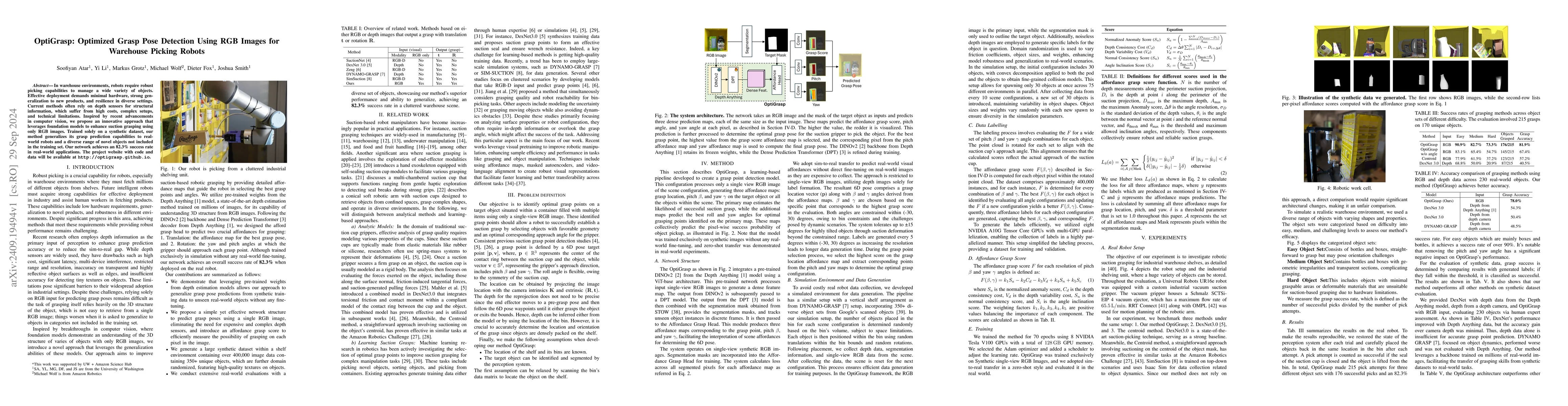 Thumbnail for OptiGrasp: Optimized Grasp Pose Detection Using RGB Images for Warehouse
  Picking Robots