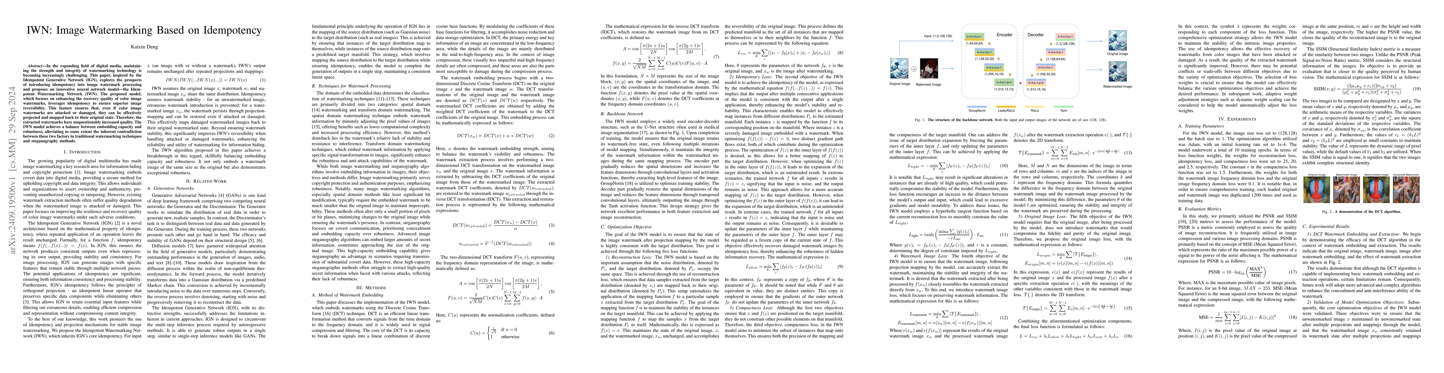 Thumbnail for IWN: Image Watermarking Based on Idempotency
