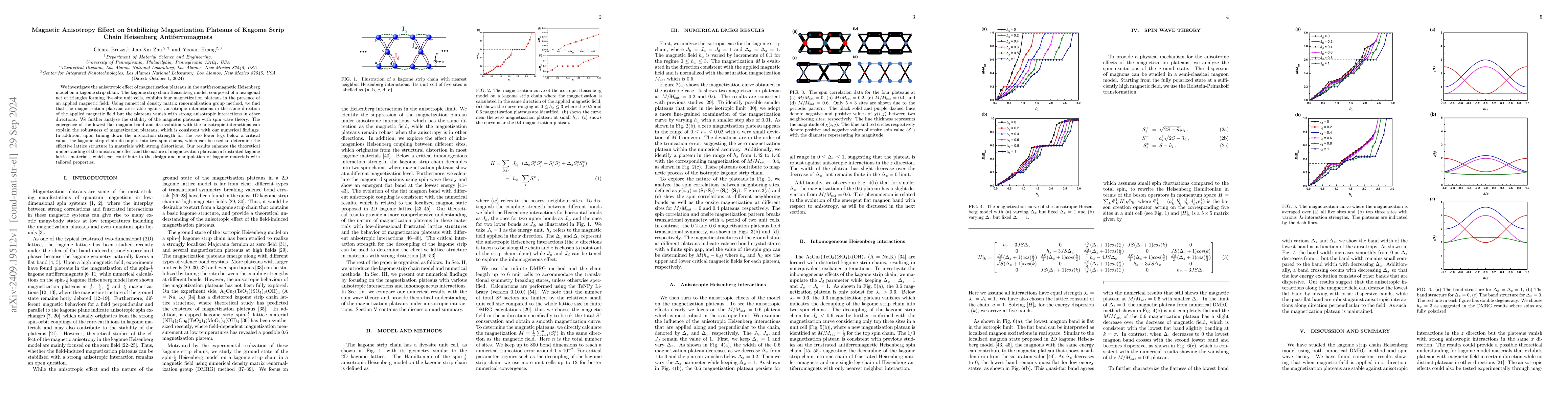 Thumbnail for Magnetic Anisotropy Effect on Stabilizing Magnetization Plateaus of
  Kagome Strip Chain Heisenberg Antiferromagnets