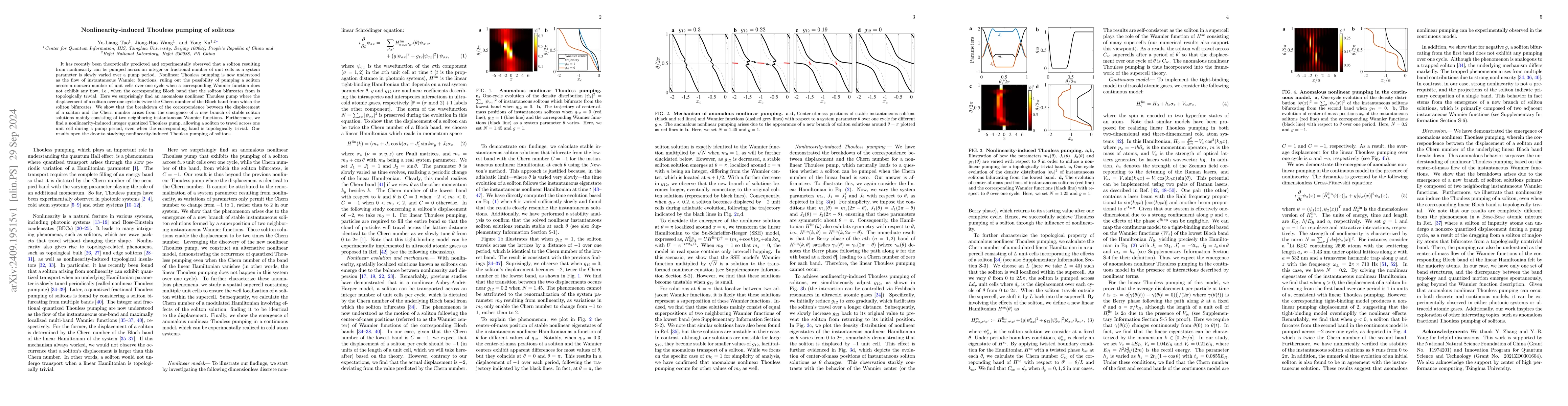 Thumbnail for Nonlinearity-induced Thouless pumping of solitons