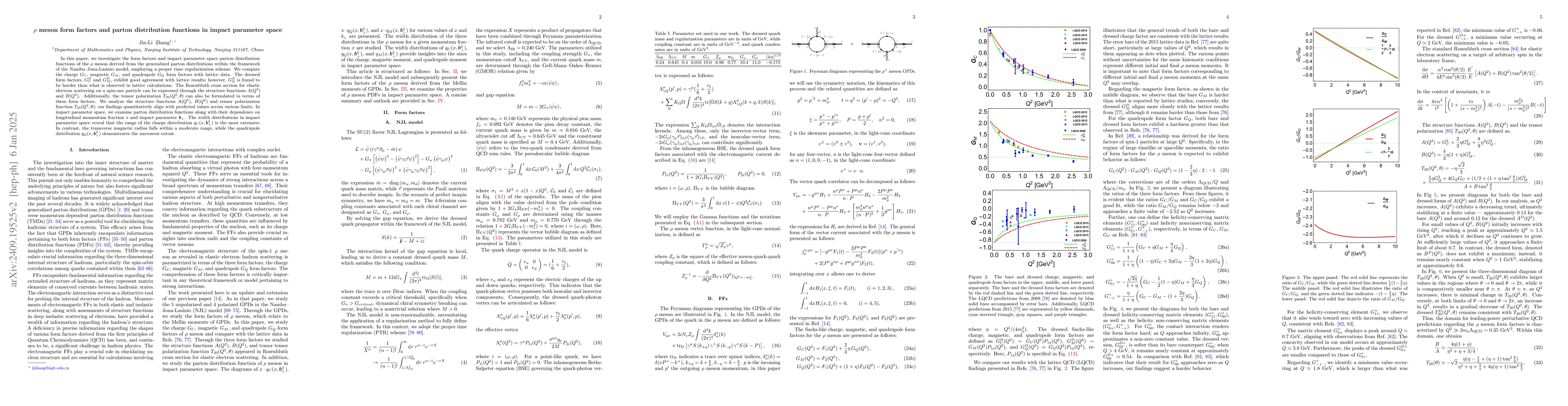 Thumbnail for $ρ$ meson form factors and parton distribution functions in impact
  parameter space