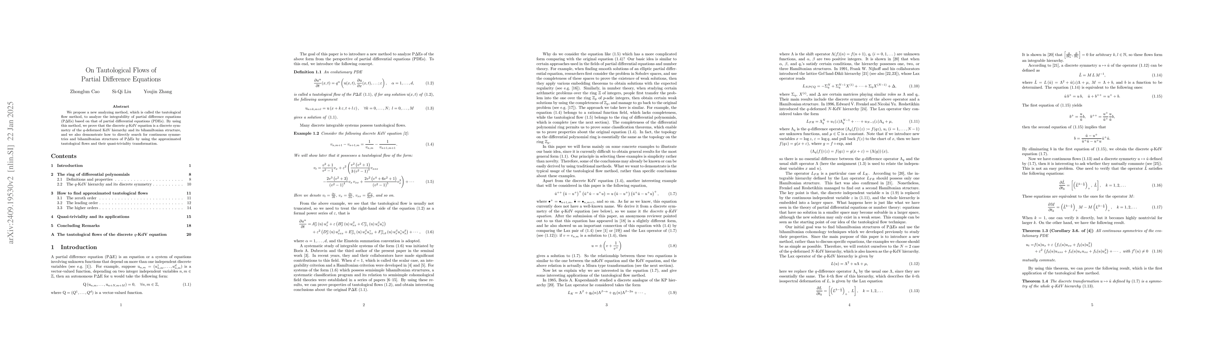 Thumbnail for On Tautological Flows of Partial Difference Equations