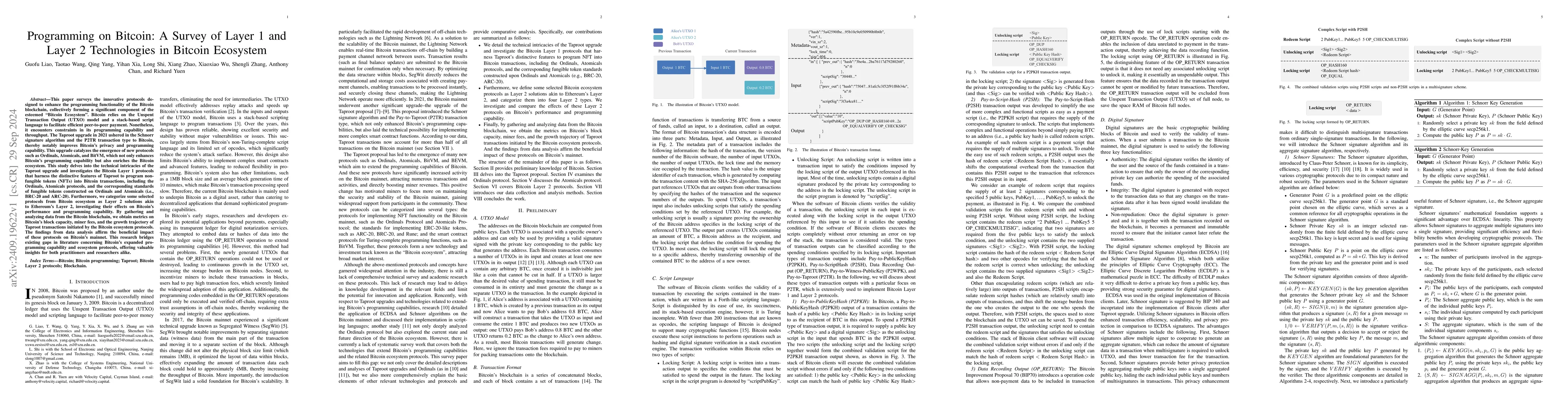 Thumbnail for Programming on Bitcoin: A Survey of Layer 1 and Layer 2 Technologies in
  Bitcoin Ecosystem