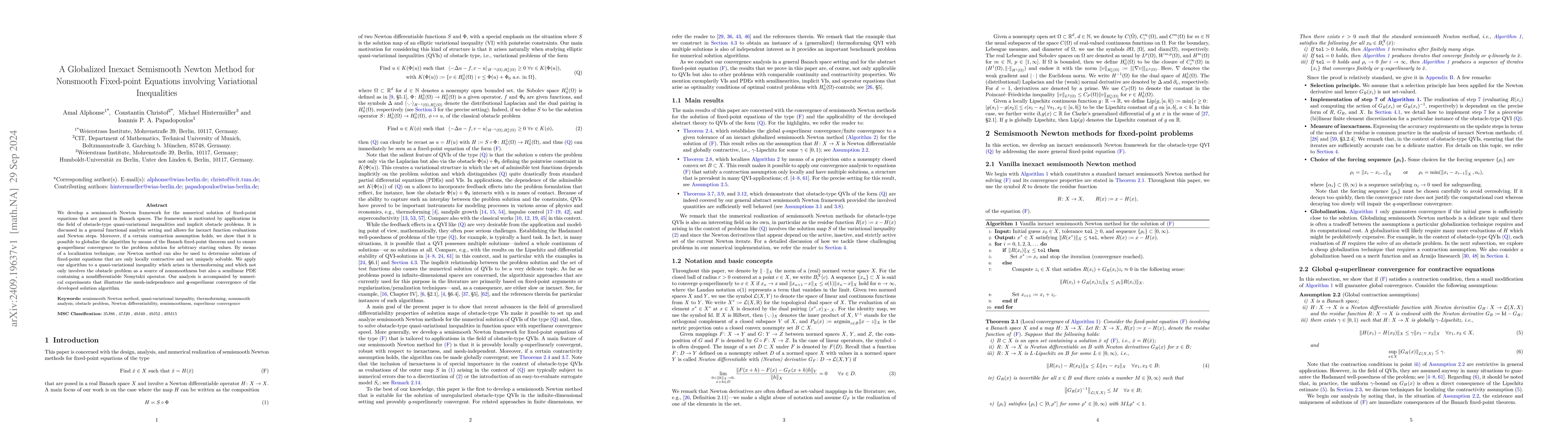 Thumbnail for A Globalized Inexact Semismooth Newton Method for Nonsmooth Fixed-point
  Equations involving Variational Inequalities