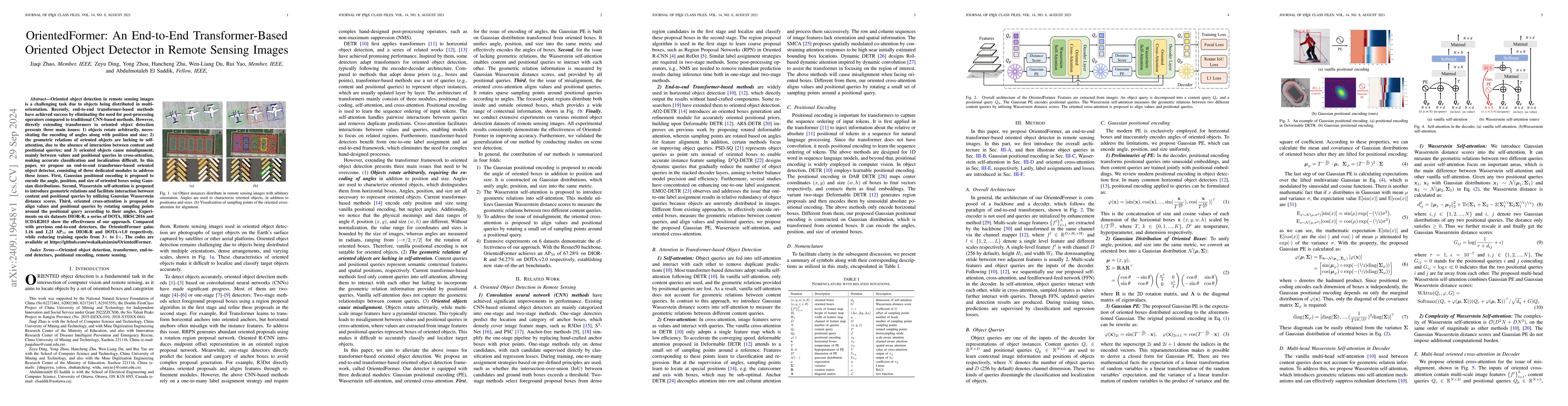 Thumbnail for OrientedFormer: An End-to-End Transformer-Based Oriented Object Detector
  in Remote Sensing Images