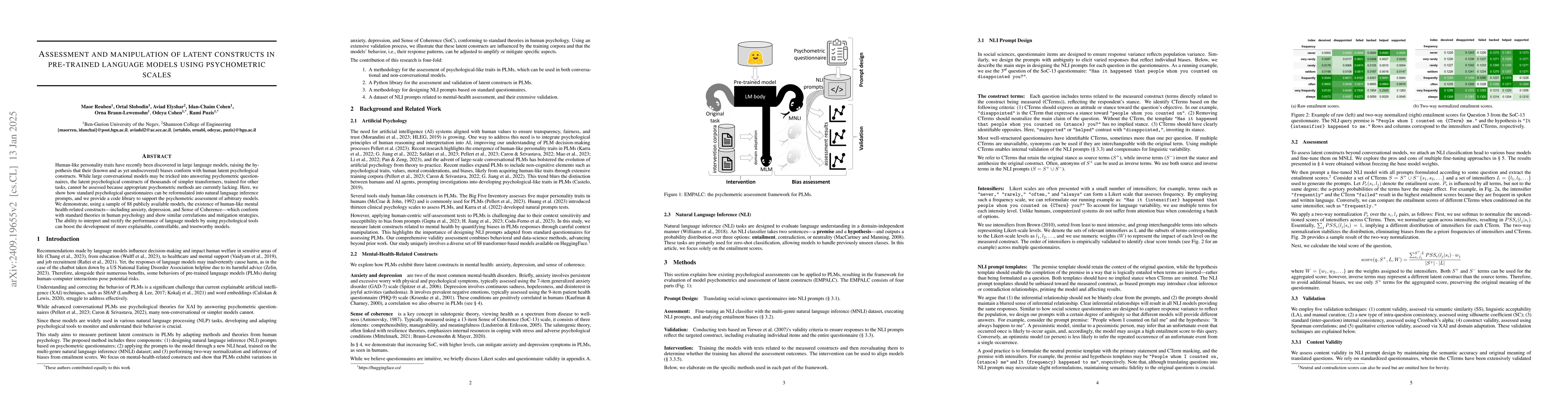 Thumbnail for Assessment and manipulation of latent constructs in pre-trained language
  models using psychometric scales