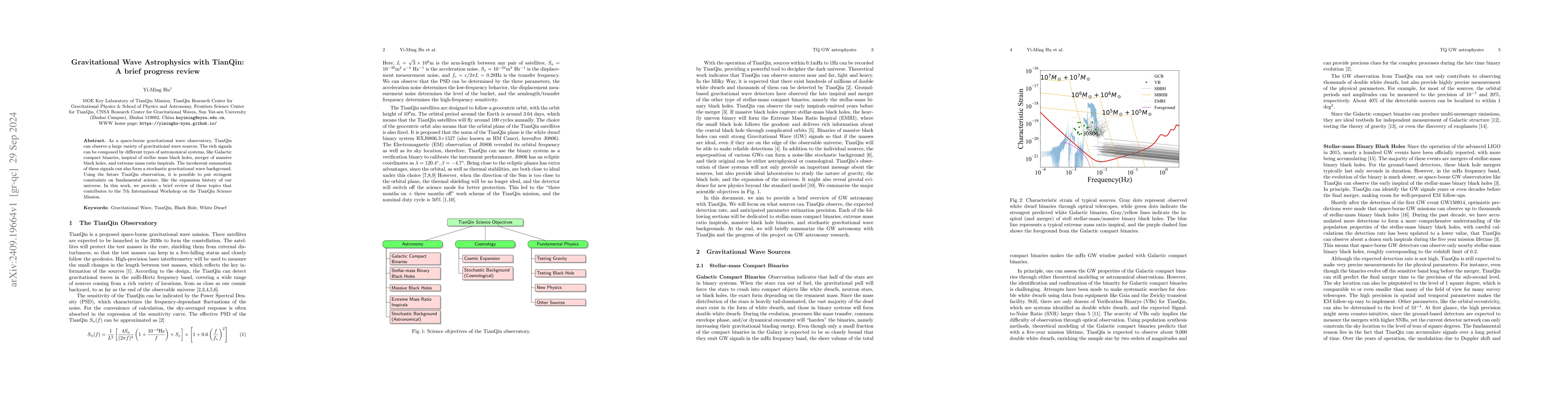 Thumbnail for Gravitational Wave Astrophysics with TianQin: A brief progress review