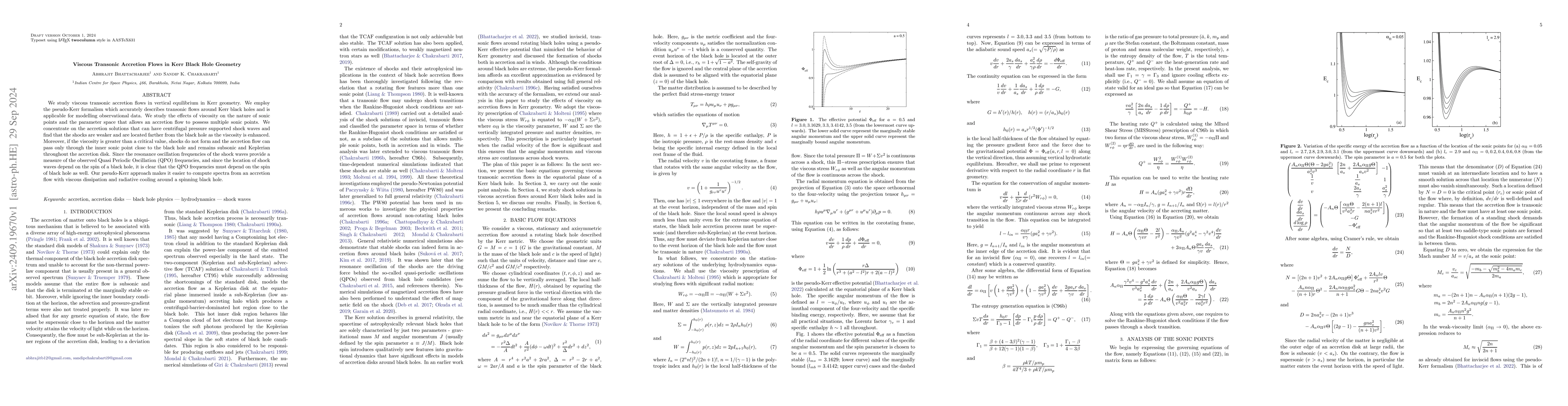 Thumbnail for Viscous Transonic Accretion Flows in Kerr Black Hole Geometry