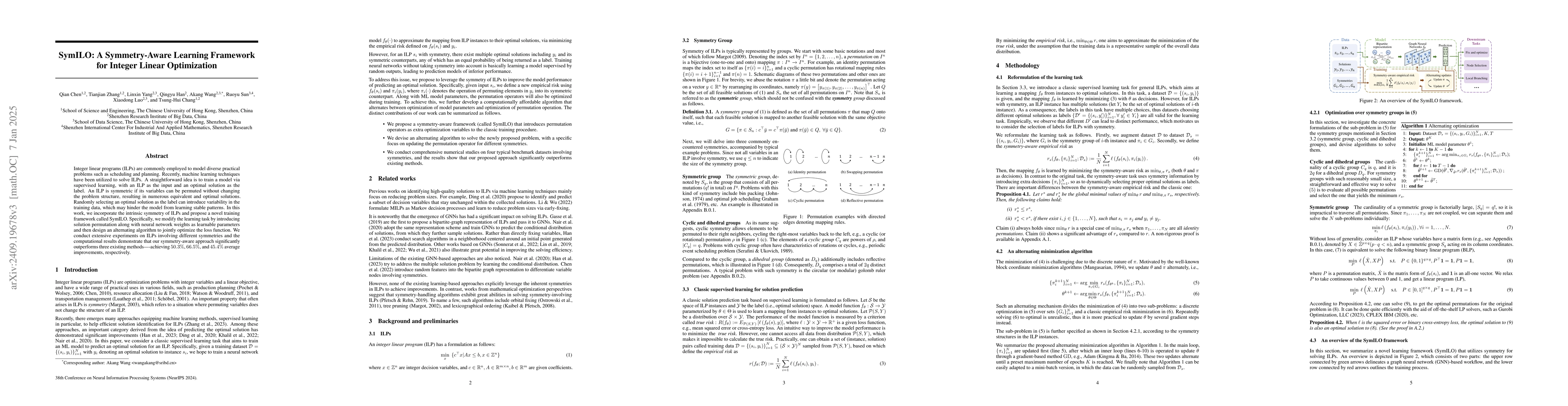 Thumbnail for SymILO: A Symmetry-Aware Learning Framework for Integer Linear
  Optimization