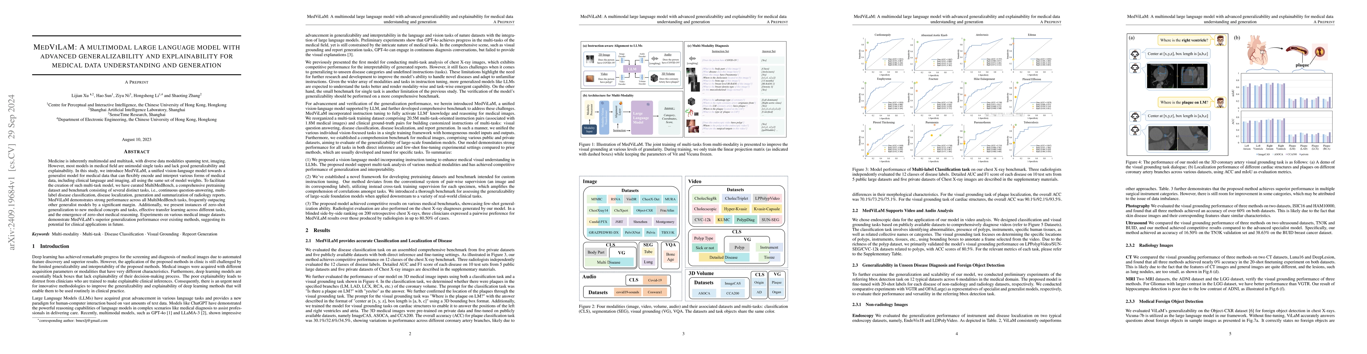 Thumbnail for MedViLaM: A multimodal large language model with advanced
  generalizability and explainability for medical data understanding and
  generation