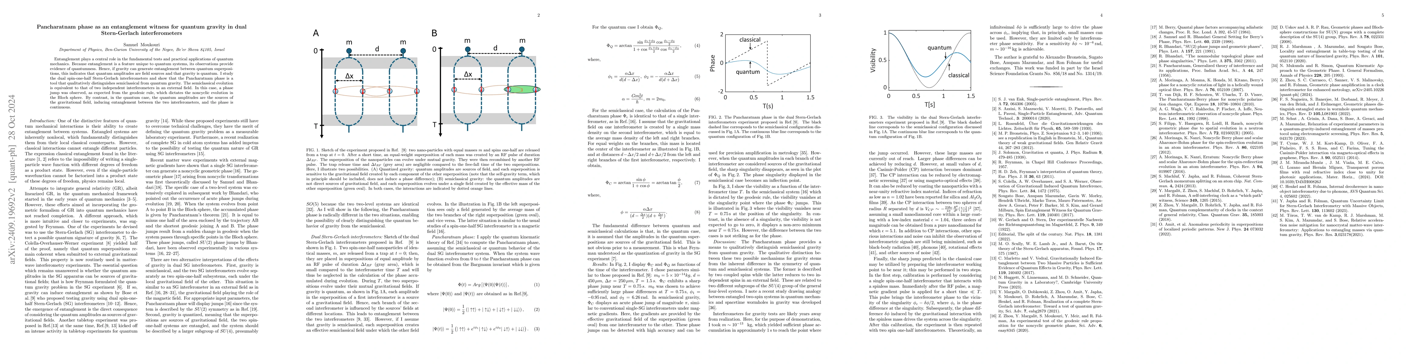 Thumbnail for Pancharatnam phase as an entanglement witness for quantum gravity in
  dual Stern-Gerlach interferometers