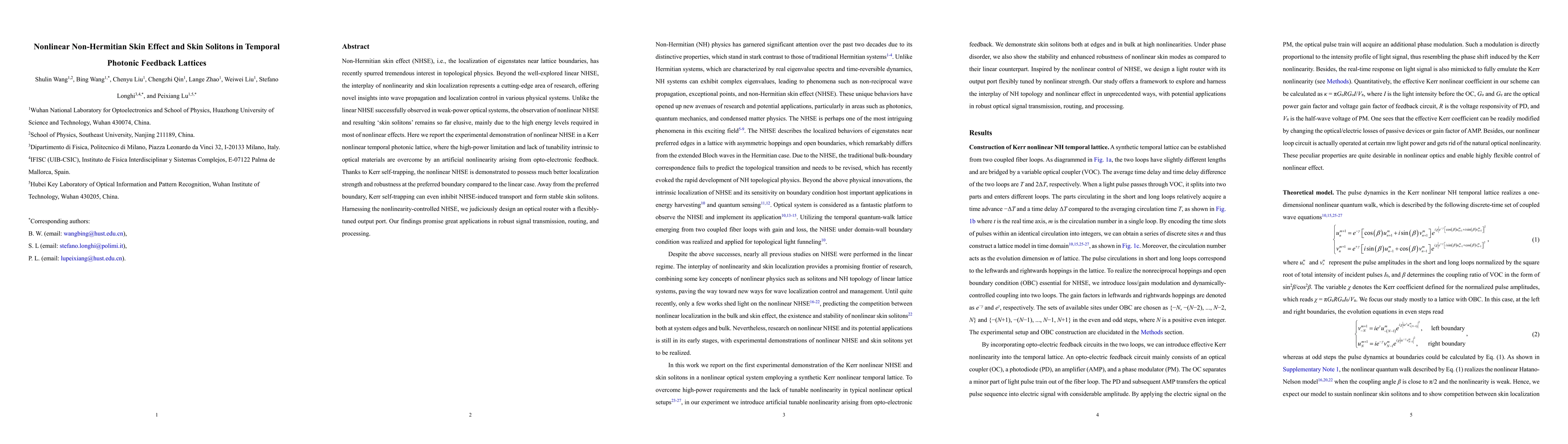 Thumbnail for Nonlinear Non-Hermitian Skin Effect and Skin Solitons in Temporal
  Photonic Feedback Lattices