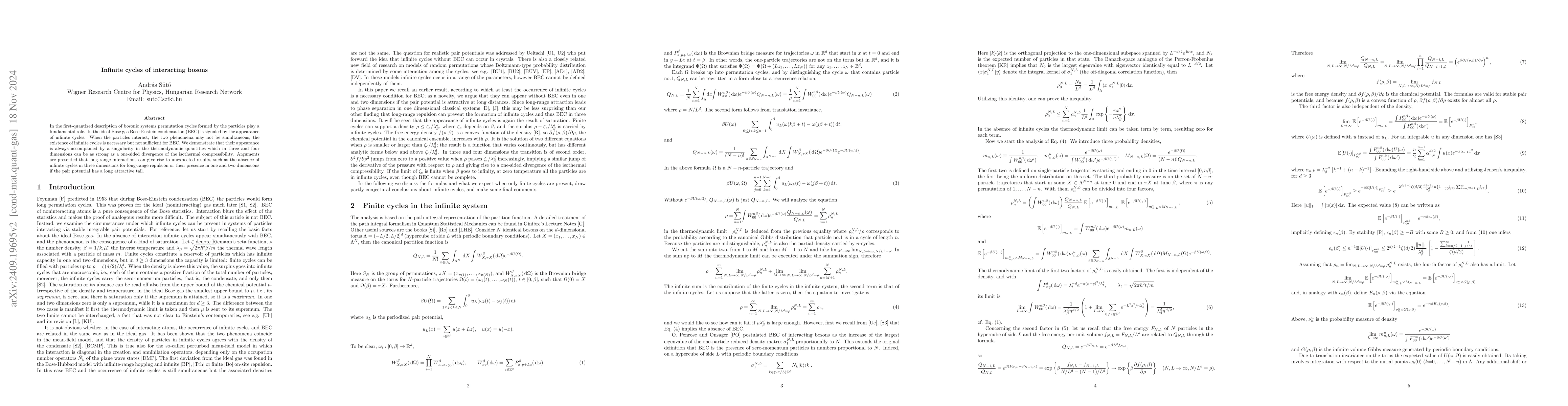 Thumbnail for Infinite cycles of interacting bosons
