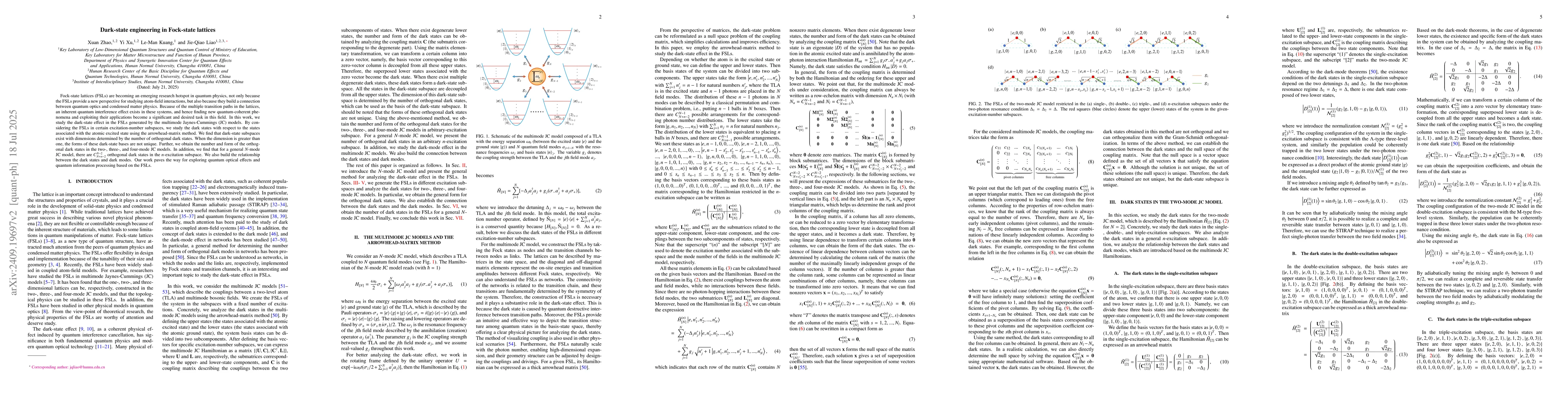 Thumbnail for Dark-state engineering in Fock-state lattices