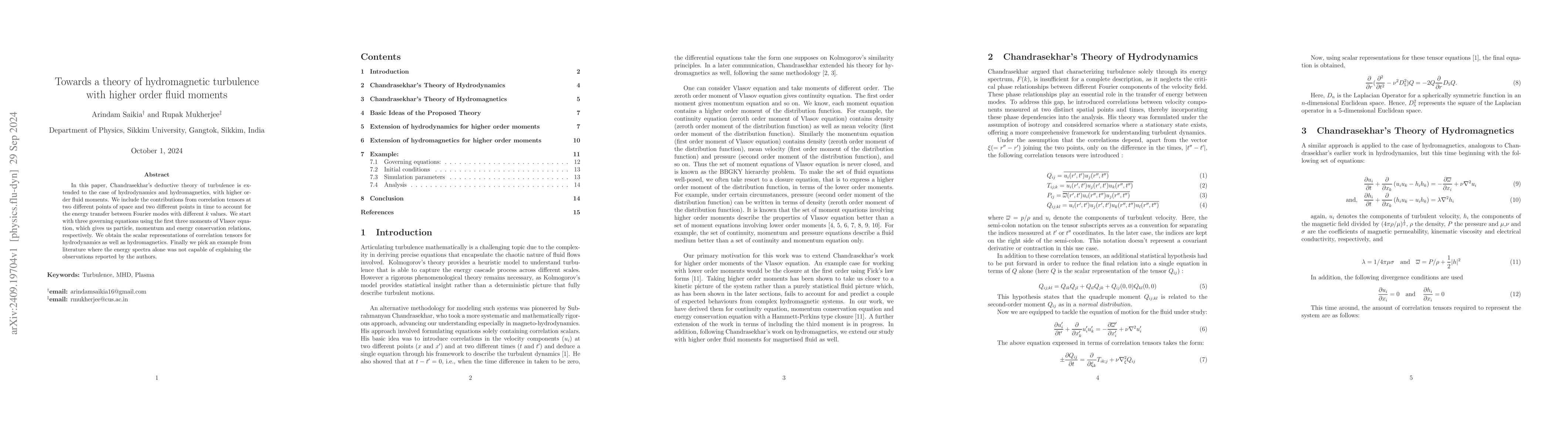 Thumbnail for Towards a theory of hydromagnetic turbulence with higher order fluid
  moments