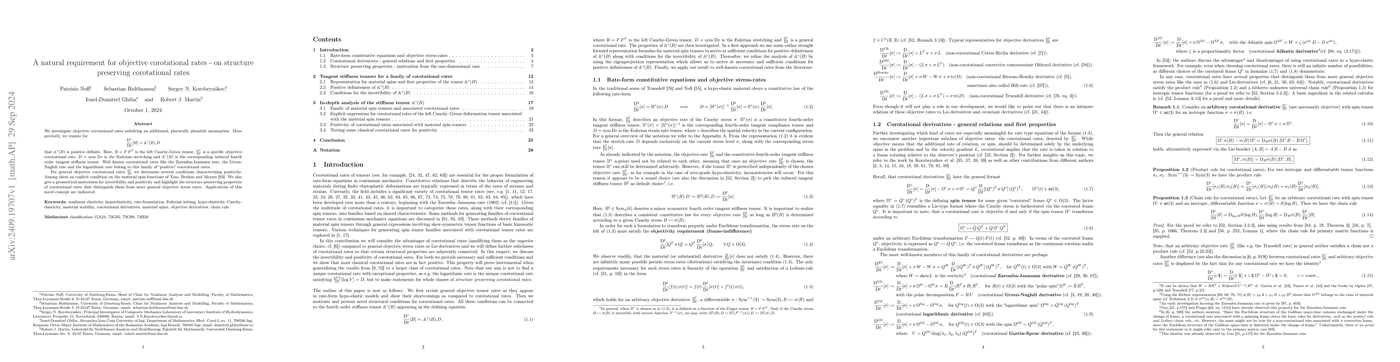 Thumbnail for A natural requirement for objective corotational rates -- on structure
  preserving corotational rates