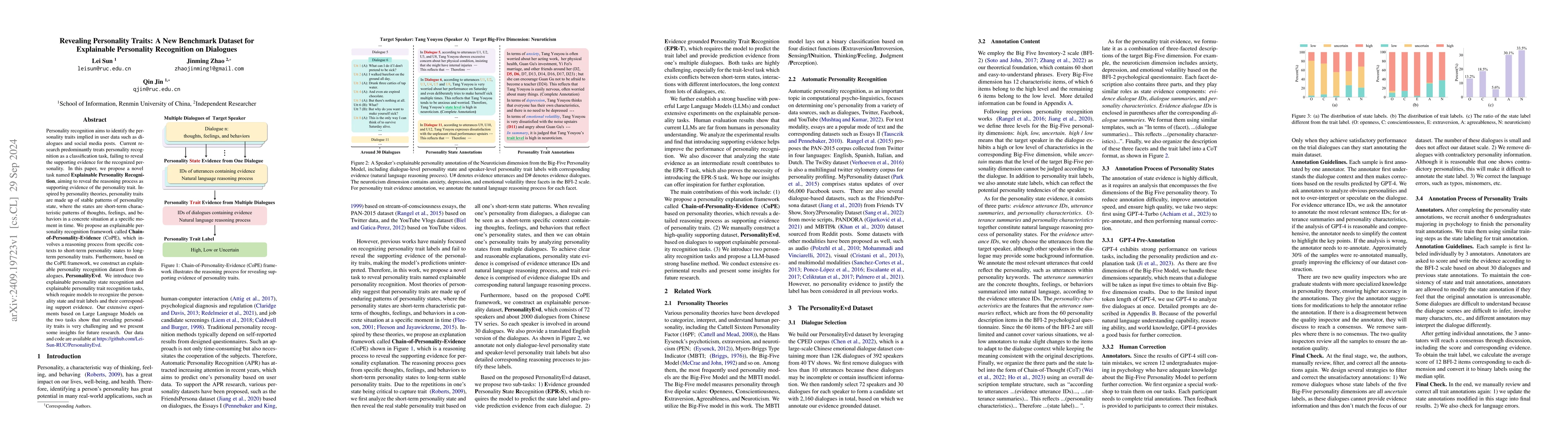 Thumbnail for Revealing Personality Traits: A New Benchmark Dataset for Explainable
  Personality Recognition on Dialogues