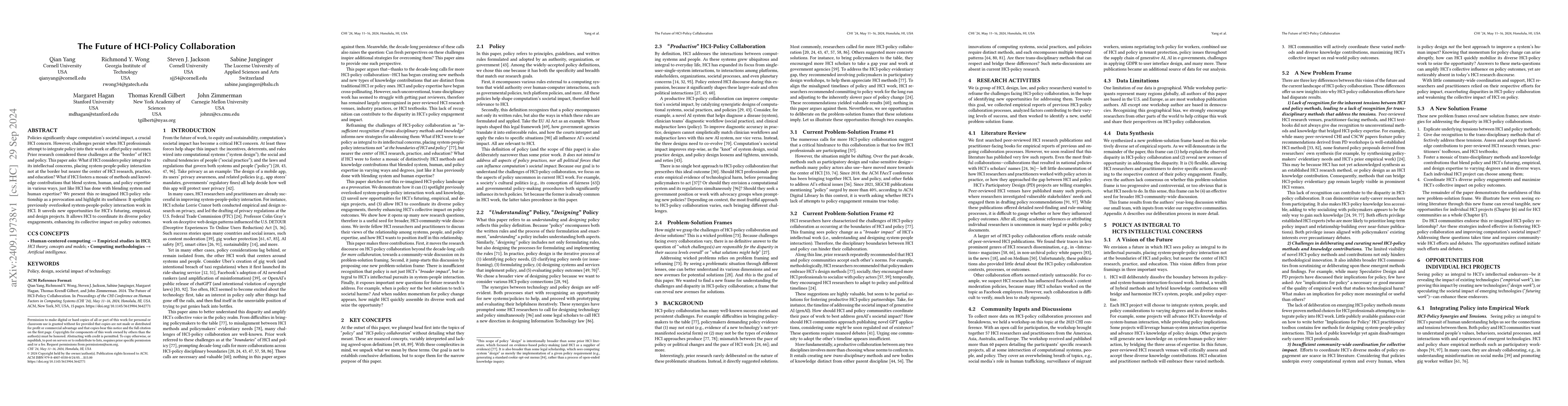 Thumbnail for The Future of HCI-Policy Collaboration