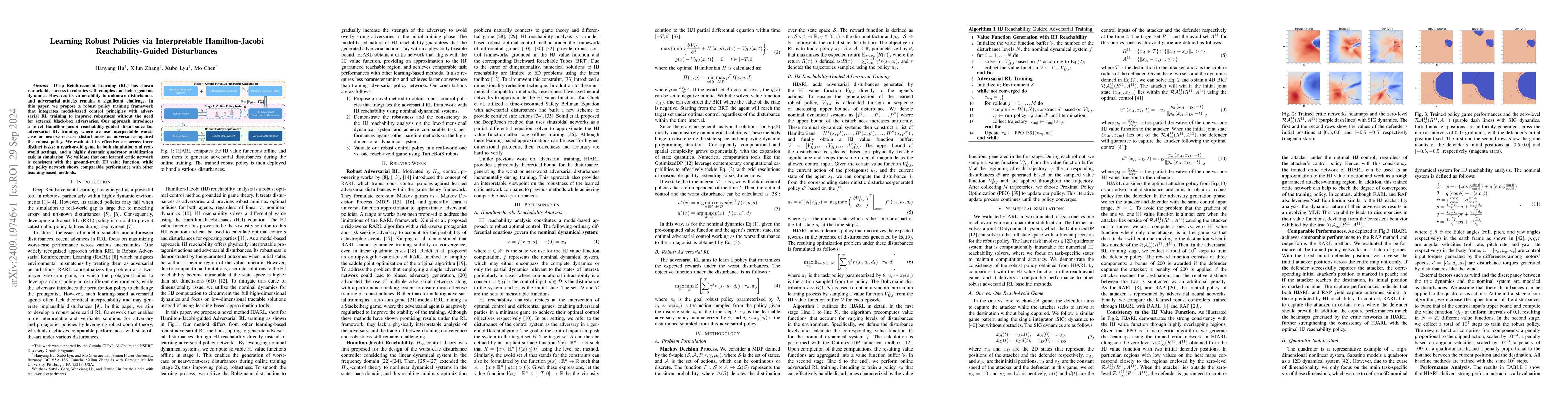 Thumbnail for Learning Robust Policies via Interpretable Hamilton-Jacobi
  Reachability-Guided Disturbances