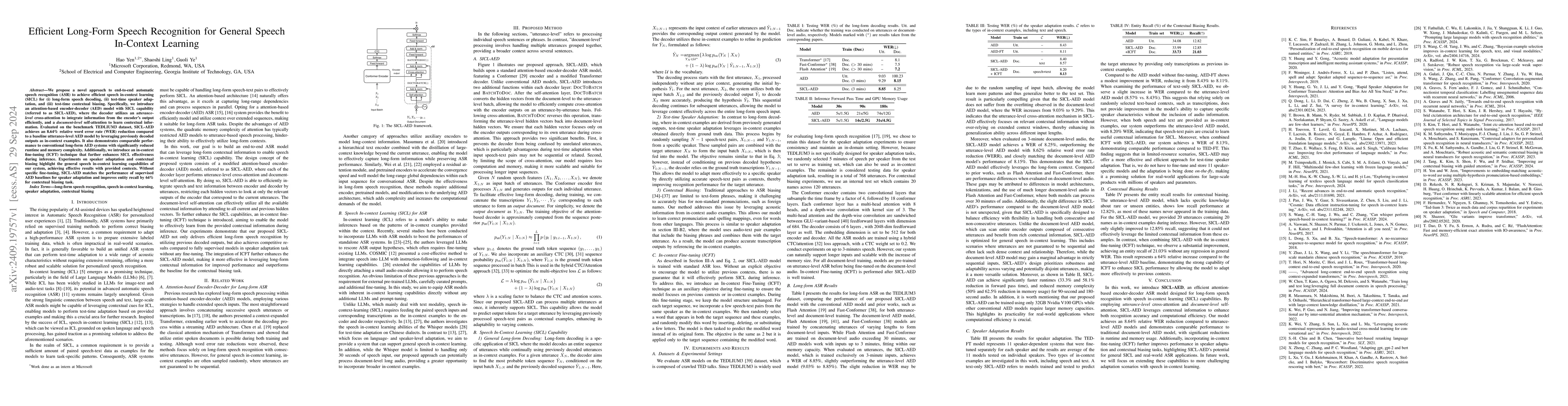 Thumbnail for Efficient Long-Form Speech Recognition for General Speech In-Context
  Learning