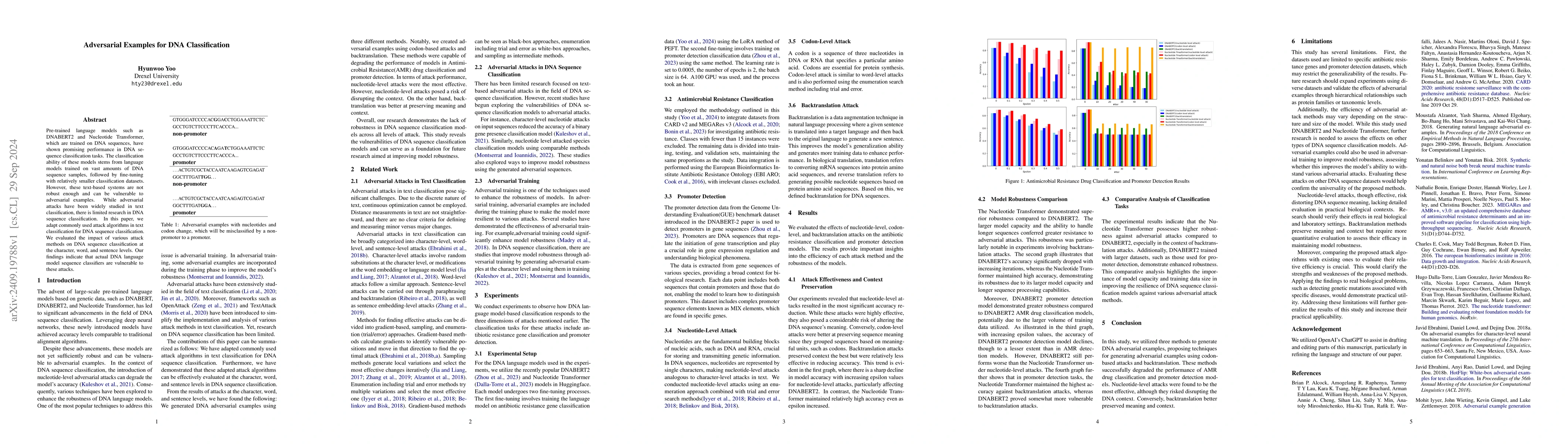 Thumbnail for Adversarial Examples for DNA Classification