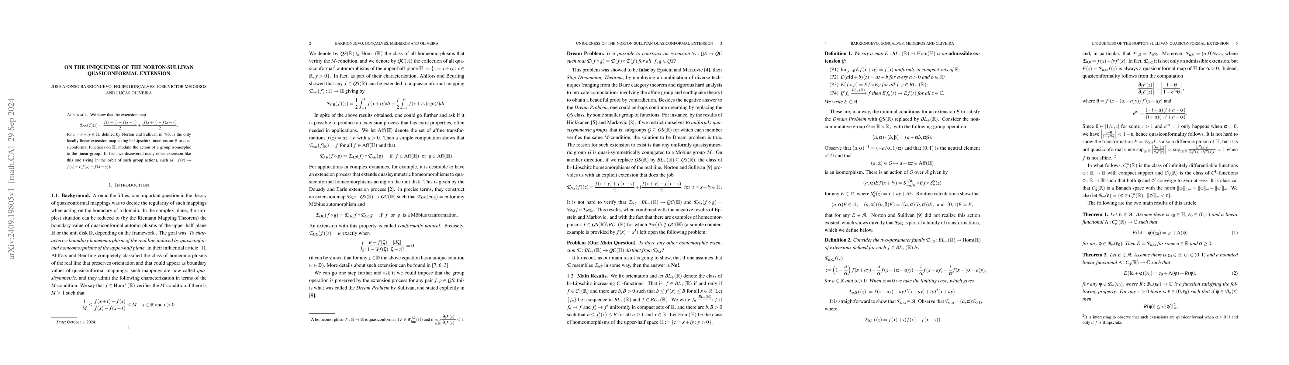 Thumbnail for On the Uniqueness of the Norton-Sullivan Quasiconformal extension
