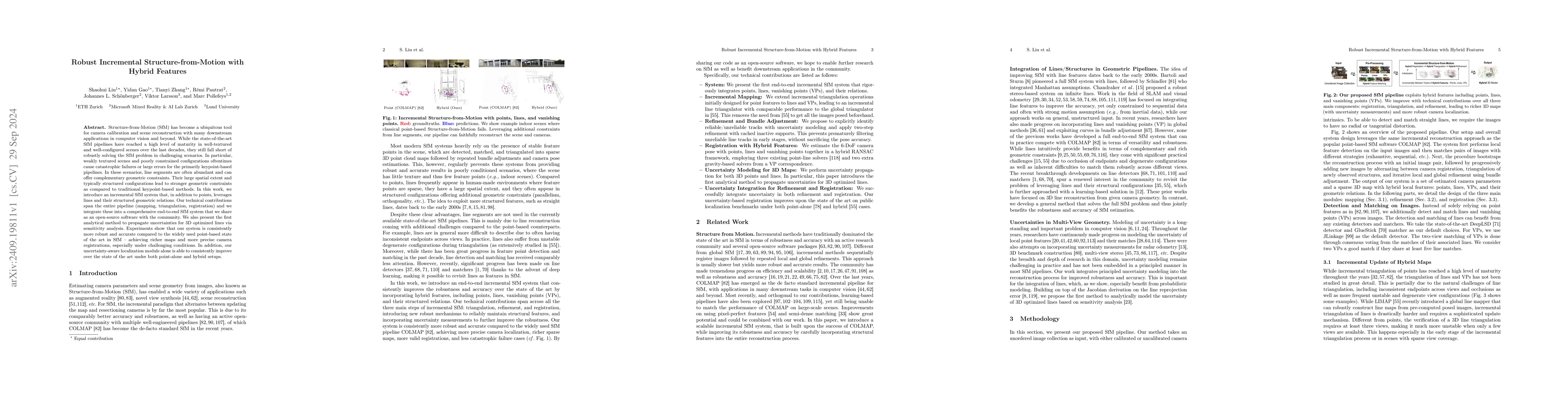 Thumbnail for Robust Incremental Structure-from-Motion with Hybrid Features