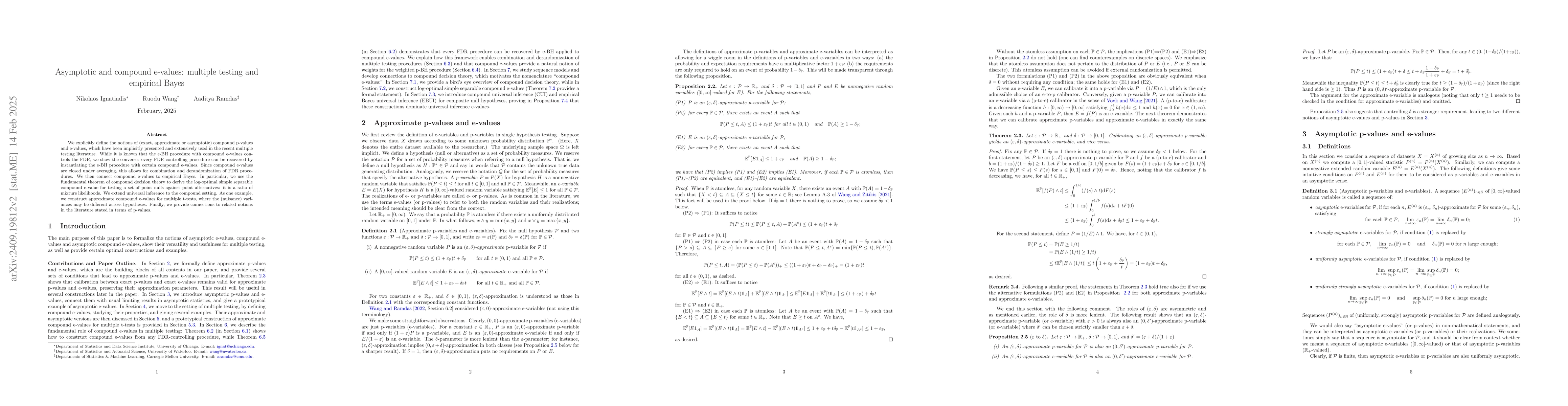Thumbnail for Compound e-values and empirical Bayes