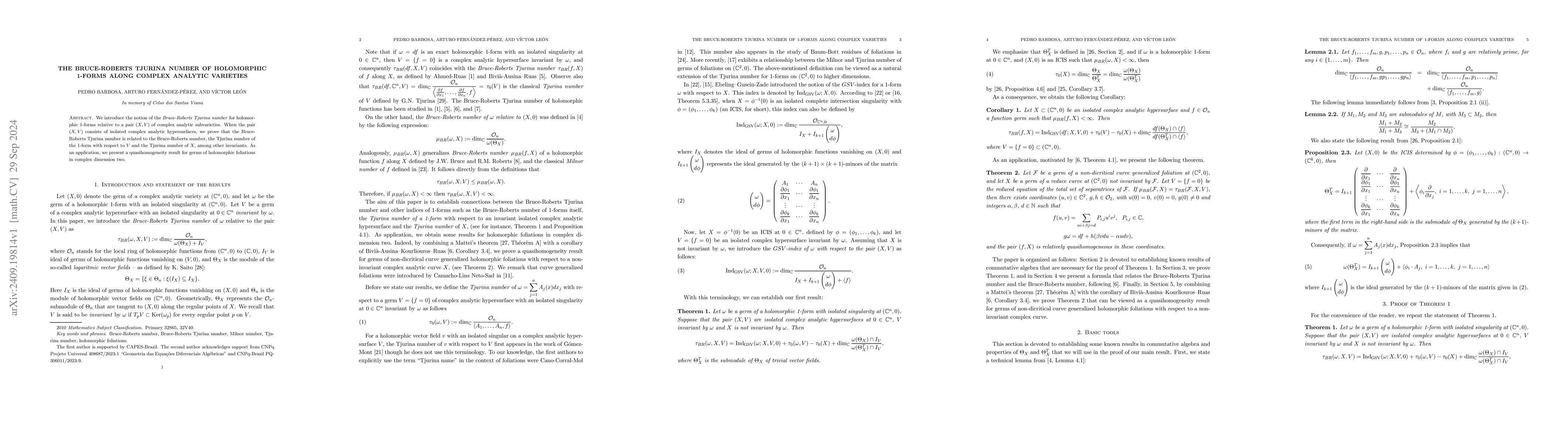 Thumbnail for The Bruce-Roberts Tjurina number of holomorphic 1-forms along complex
  analytic varieties